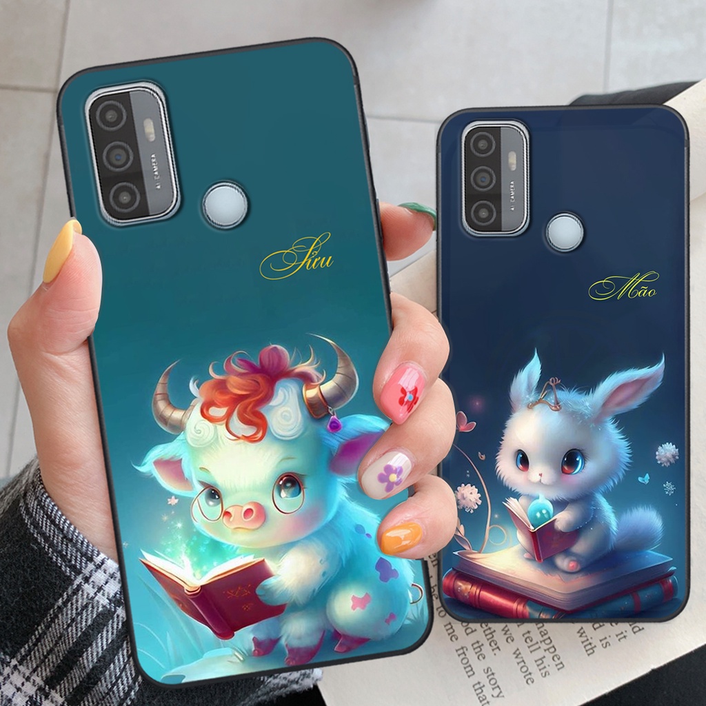 Ốp Oppo A53 in hình silicon dẻo 12 con giáp học sinh  cute - đáng yêu, chống shock chất lượng
