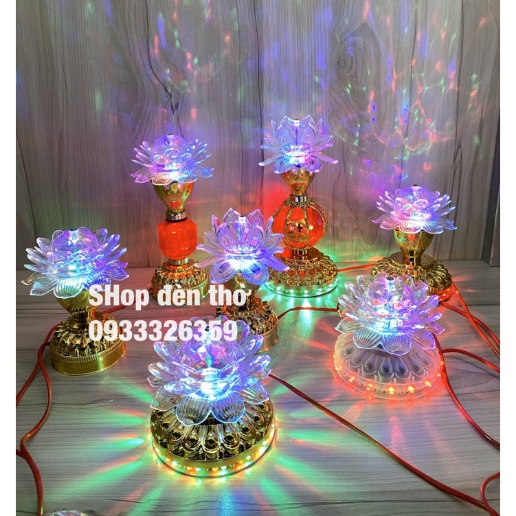 ĐÈN THỜ LED HOA SEN XOAY - NHIỀU MẪU