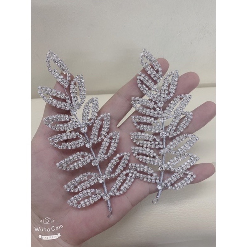 Lẻ 1c cài tóc cô dâu hình chiếc lá