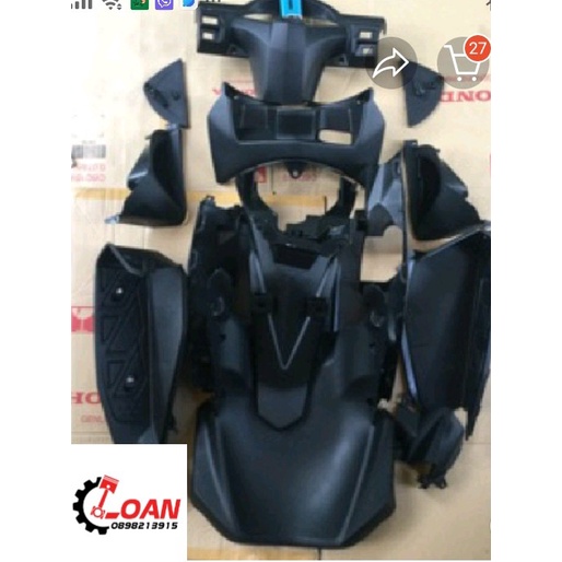 Dàn áo AB thái Đen Cam  hàng zin chính hãng Honda Thái  _ shop phụ tùng honda