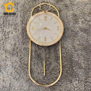  Đồng hồ trang trí cao cấp quả lắc mặt kính pha lê MOD Decor hươu tài lộc mã 360 