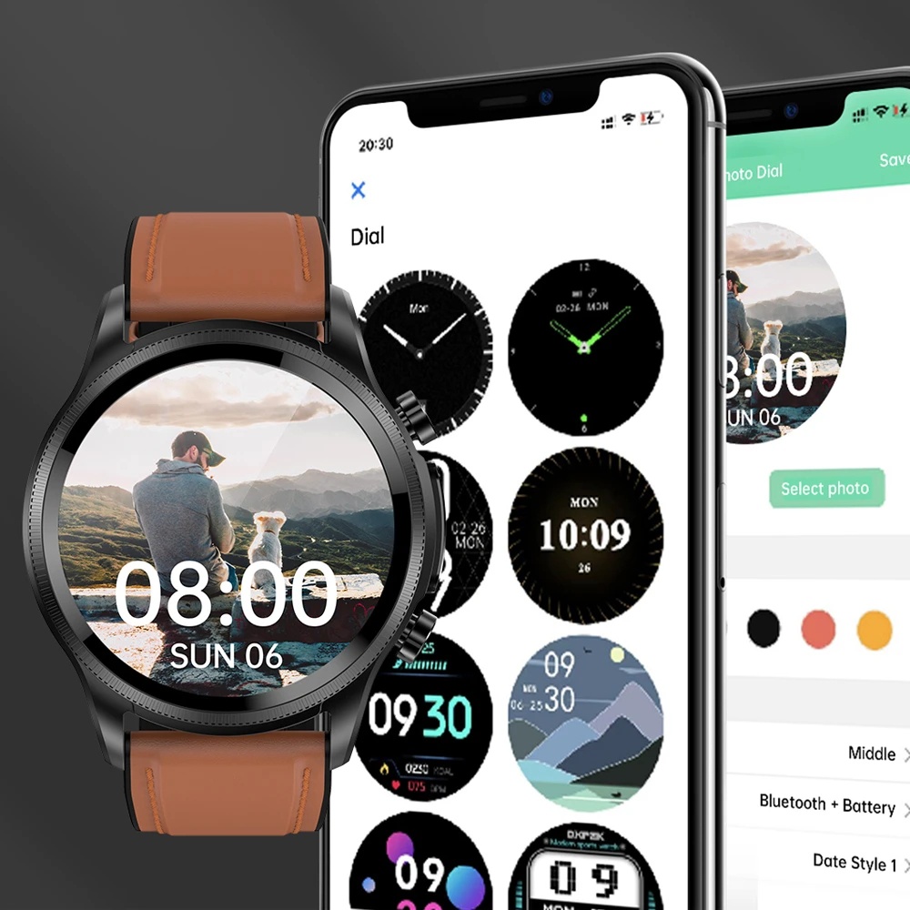 Đồng Hồ Thông Minh E400 ECG PPG HRV Chống Thấm Nước IP68 Theo Dõi Nhiệt Độ Cơ Thể