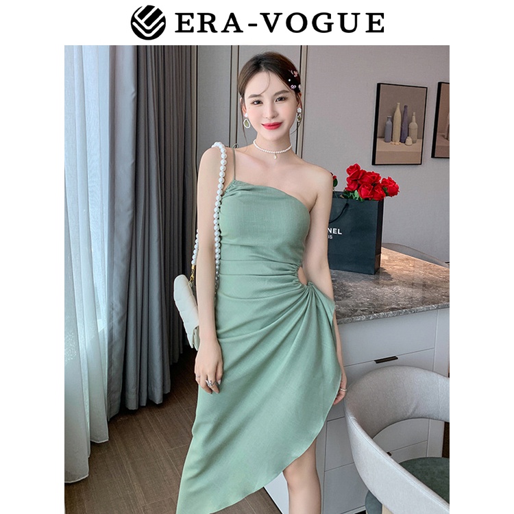 Eravogue🌷 Đầm Ôm Trễ Vai xanh lá Thời Trang Hàn Quốc Cho Nữ váy dạ hội 5130