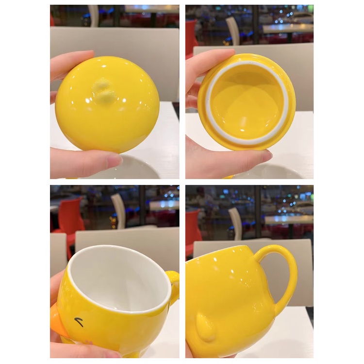 Cốc sứ VỊT VÀNG có nắp tiện dụng, dễ thương dùng uống trà, nước ở văn phòng hoặc dùng làm quà tặng, sinh nhật,