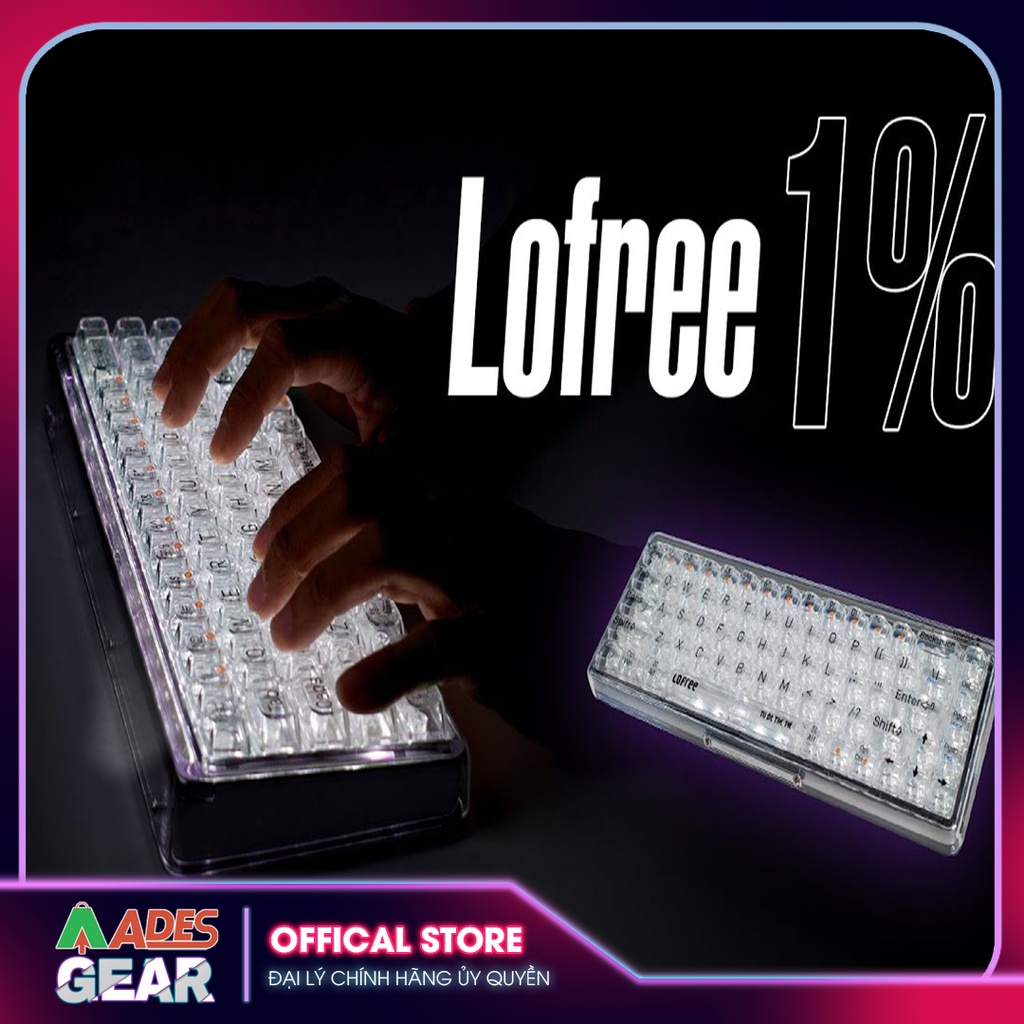 ✔️ Bàn Phím Cơ Không Dây Lofree Phiên Bản 1% Transparent ✔️ Trong Suốt  Đèn LED ✔️ BH 12 Tháng