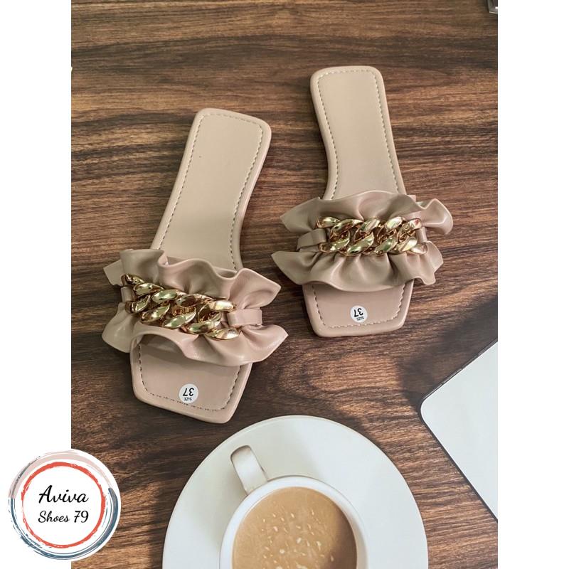 Dép bản nhúng đế bệt xích xinh xắn hót treand.