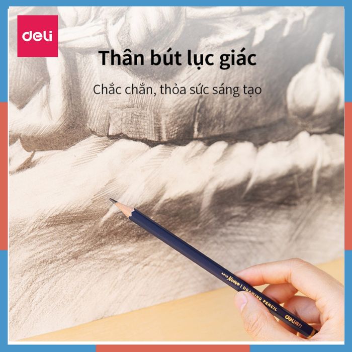 Bút chì cao cấp Deli Nuevo S999-| B, 2B, 3B, 4B, 5B, 6B, 7B, 8B, 9B, 10B, 12B, 14B - Bút chì mỹ thuật