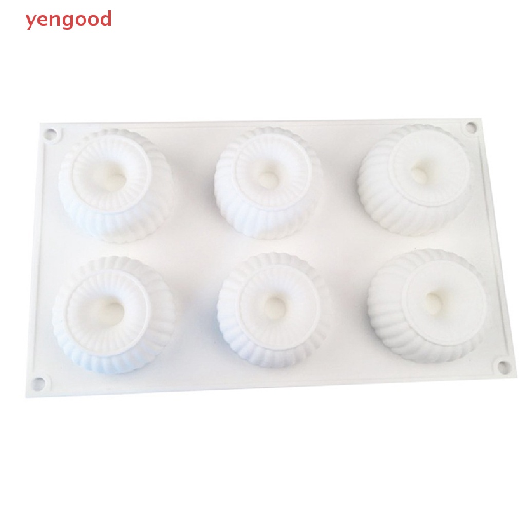 (YGD) 6 Cavities Strip Circle Silicone Soap Mold DIY Handmade Round Mousse Cake Molds