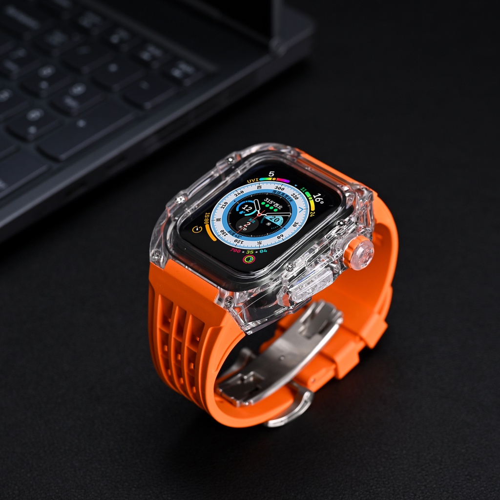 Dây Silicone Trong SuốT Cao Su Cho ĐồNg Hồ iWatch 8 7 44 / 45MM Ultra 49MM