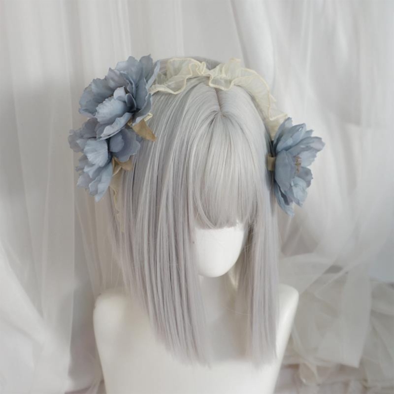 Băng Đô Cài Tóc Phối Ren Hoa Phong Cách Lolita Cho Nữ