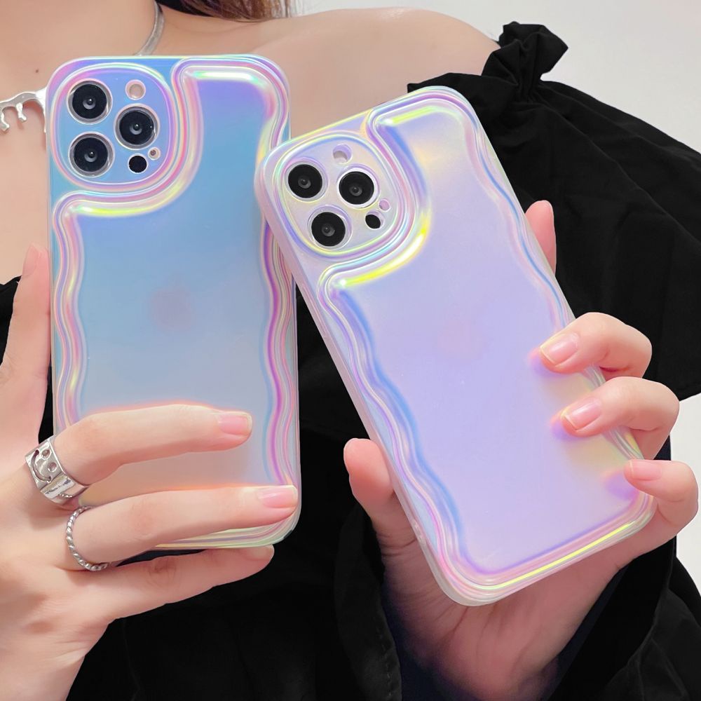 Ốp Điện Thoại TPU Mềm Trong Suốt Màu Laser Cho IPhone 13 12 11 Pro Max XS XR 8 7 Plus