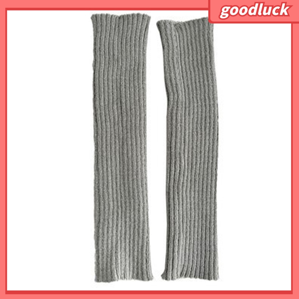 1 Đôi Găng Tay Dệt Kim Dày Giữ Ấm Chân Màu Trơn Phong Cách Nhật Bản Ngọt Ngào Cho Nữ