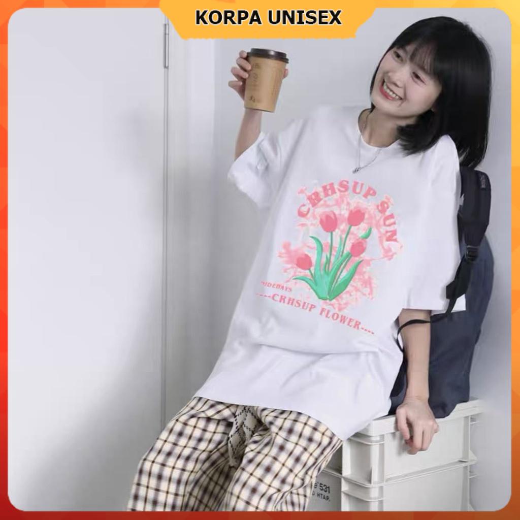 [ IN NỔI ] Áo thun tay lỡ form rộng in hình hoa tulip CRHSUP FLOWER - phông ulzzang oversize unisex nam nữ