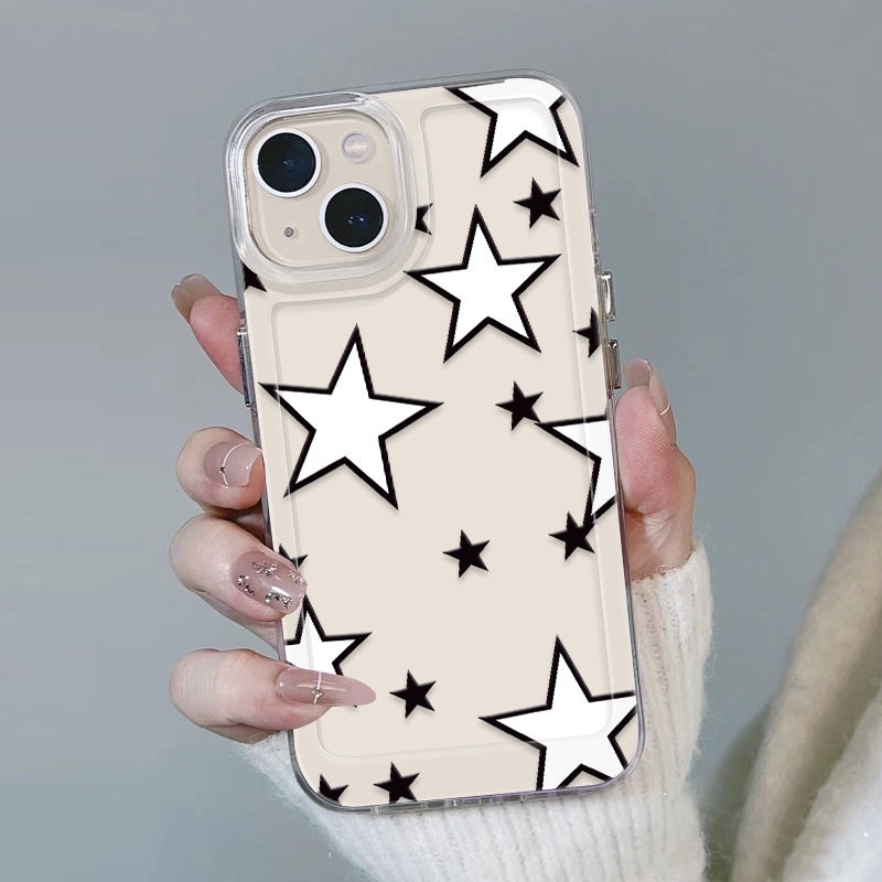 ✅Ốp Điện Thoại Chống Sốc Họa Tiết Ngôi Sao Đơn Giản Cho iPhone14 / 13promax 12 / 11 7 / 8plus H8XI