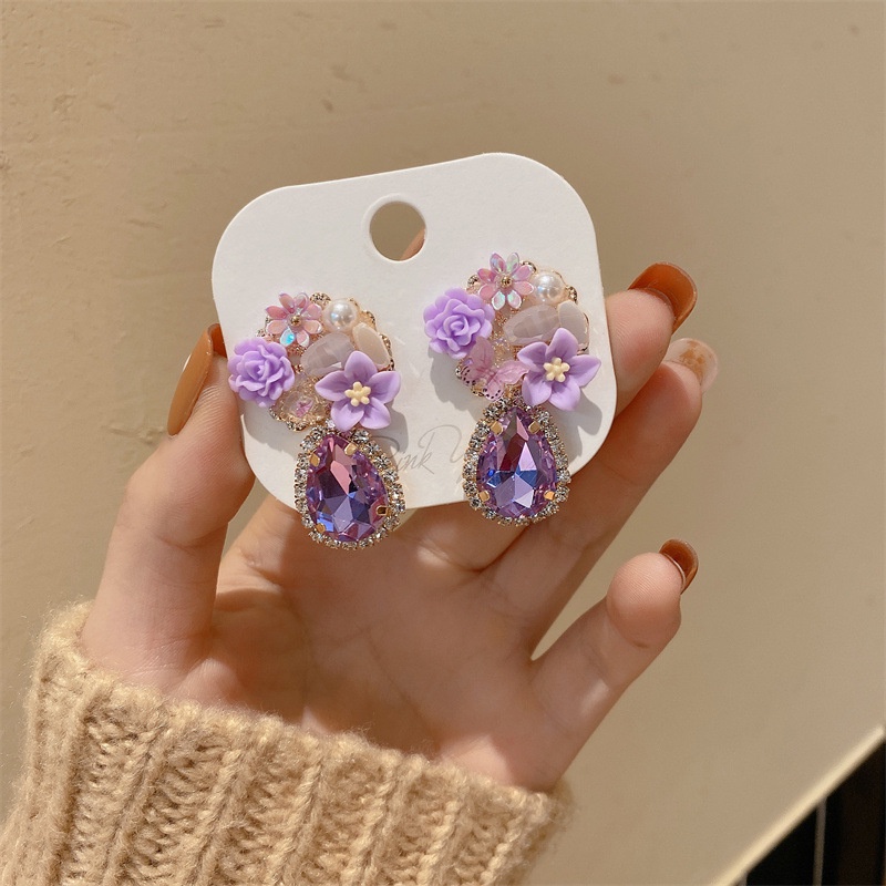 Hoa Tai Thiết Kế Đơn Giản Hình Giọt Nước Hoa