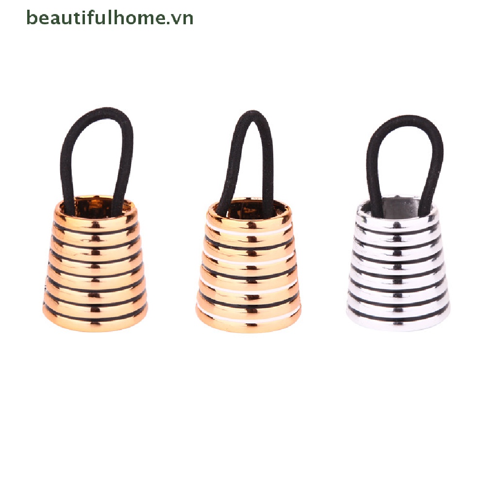 Dây Cột Tóc Đuôi Ngựa Bằng Kim Loại Co Giãn Sang Trọng Cho Nữ