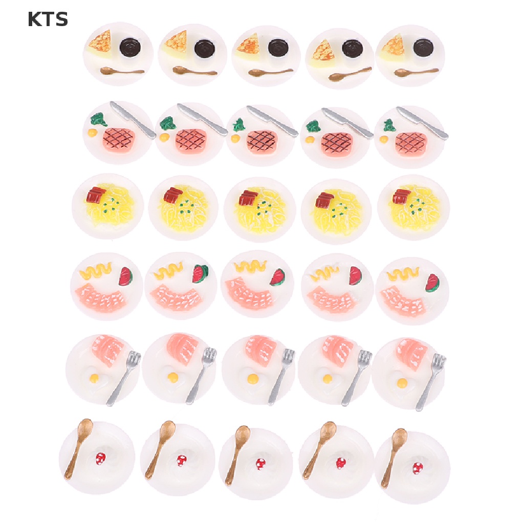 Set 5 Đĩa Kim Loại Đựng Thức Ăn 1: 12 Trang Trí Nhà Búp Bê