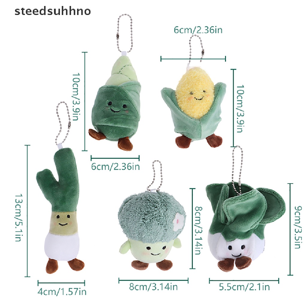 Đồ chơi nhồi bông Hình Bắp Broccoli Hoạt Hình Trang Trí Ba Lô / Móc Khóa Xe Hơi hhno