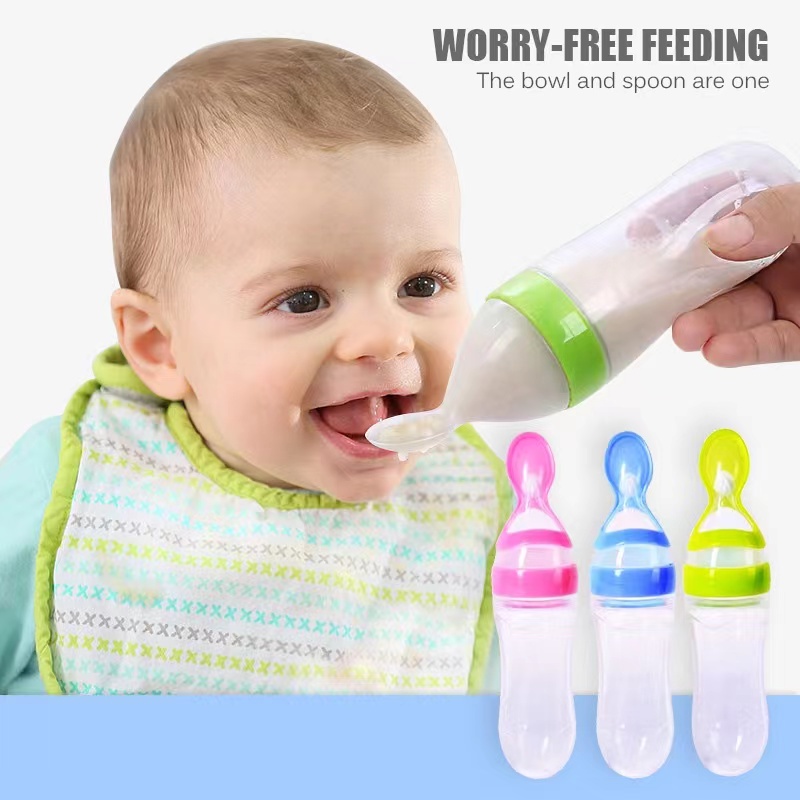 Bình Silicone Đựng Thức Ăn Cho Bé Kèm Muỗng