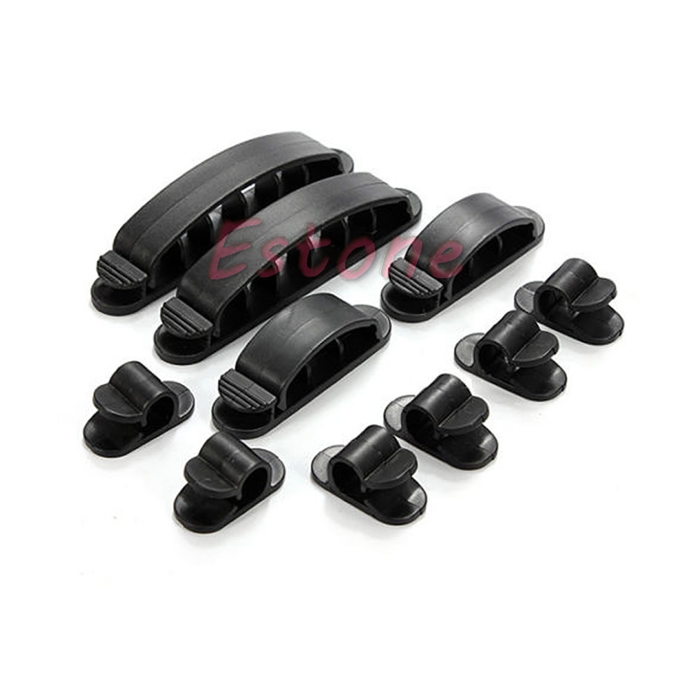 Bộ 10 Giá Đỡ Cố Định Dây Cáp TV / PC Để Bàn Tiện Dụng