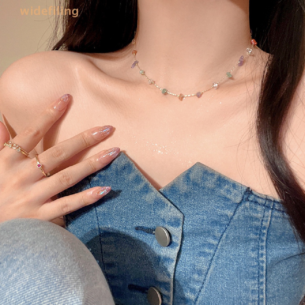 Vòng cổ Mặt Đá Nhiều Màu Đơn Giản Phong Cách Hàn Quốc Cho Nữ