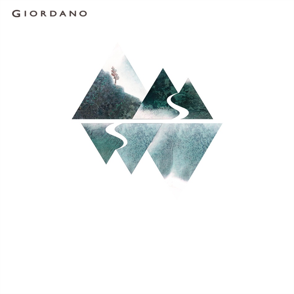 Áo thun GIORDANO 91093010 cotton tay ngắn cổ tròn in họa tiết dành cho nam