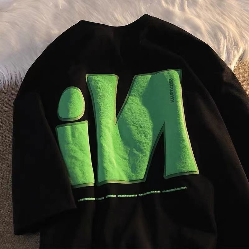 NRVP Áo Thun 100% Cotton Tay Ngắn Dáng Suông In Họa Tiết Hoạt Hình Phong Cách Hàn Quốc Thời Trang Unisex