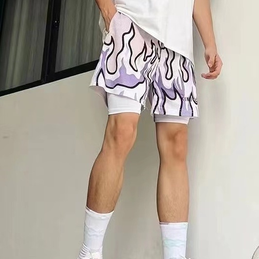 Quần Short Thể Thao Giả Hai Mảnh Thoáng Khí Mau Khô Phong Cách Đường Phố Kinetic Inaka Power