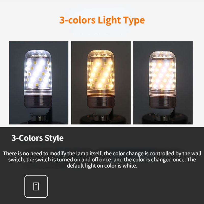 Bóng Đèn LED Đuôi Bắp Tiết Kiệm Năng Lượng E14 / E27 Ba Màu Sắc