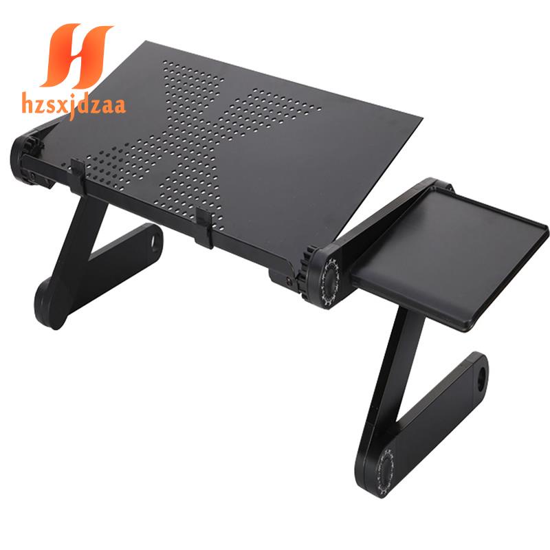 Aluminum Laptop Folding Table Computer Desk Stand Lazy Stand 360 Degree Rotating Multifunctional Portable Table-Black
