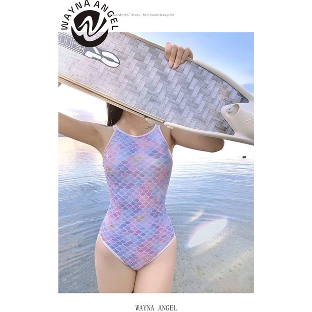 (wayna Angel) nàng tiên cá dễ thương mô hình quy mô sáng bóng áo tắm one-piece của phụ nữ áo tắm lặn không lướt sóng không lưng