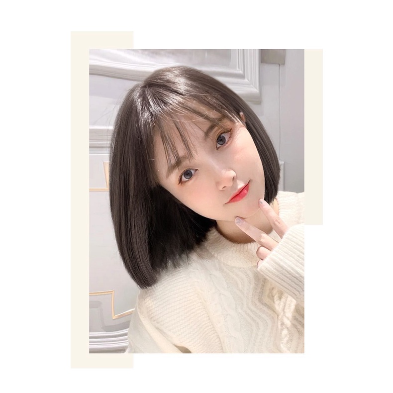 Tóc giả cả đầu MISS FANCY ngắn thẳng dày 30cm tự nhiên thời trang