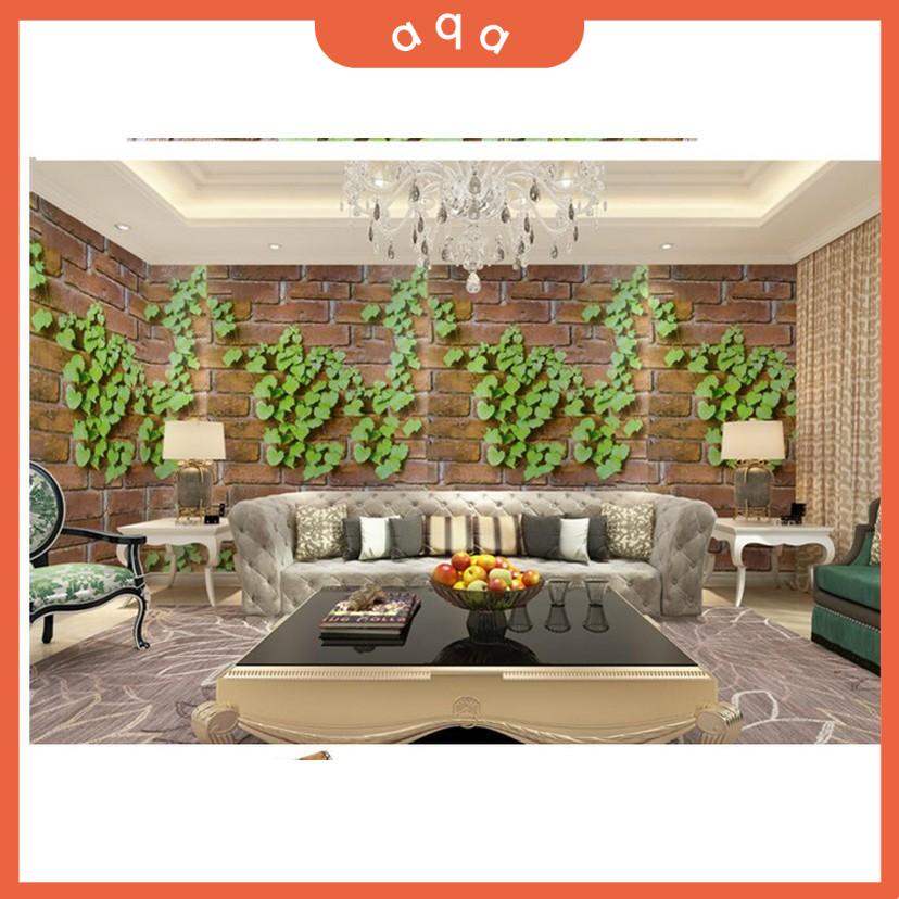 Decal giấy dán tường đá dây leo xám-aqa