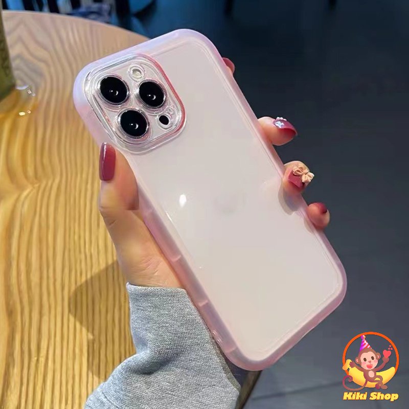 Ốp Điện Thoại Túi Khí Mềm Màu Hồng Trong Suốt Chống Rơi / Trầy Xước Cho IPhone 14 13 12 11 Pro Max X XS XR 7 / 8plus