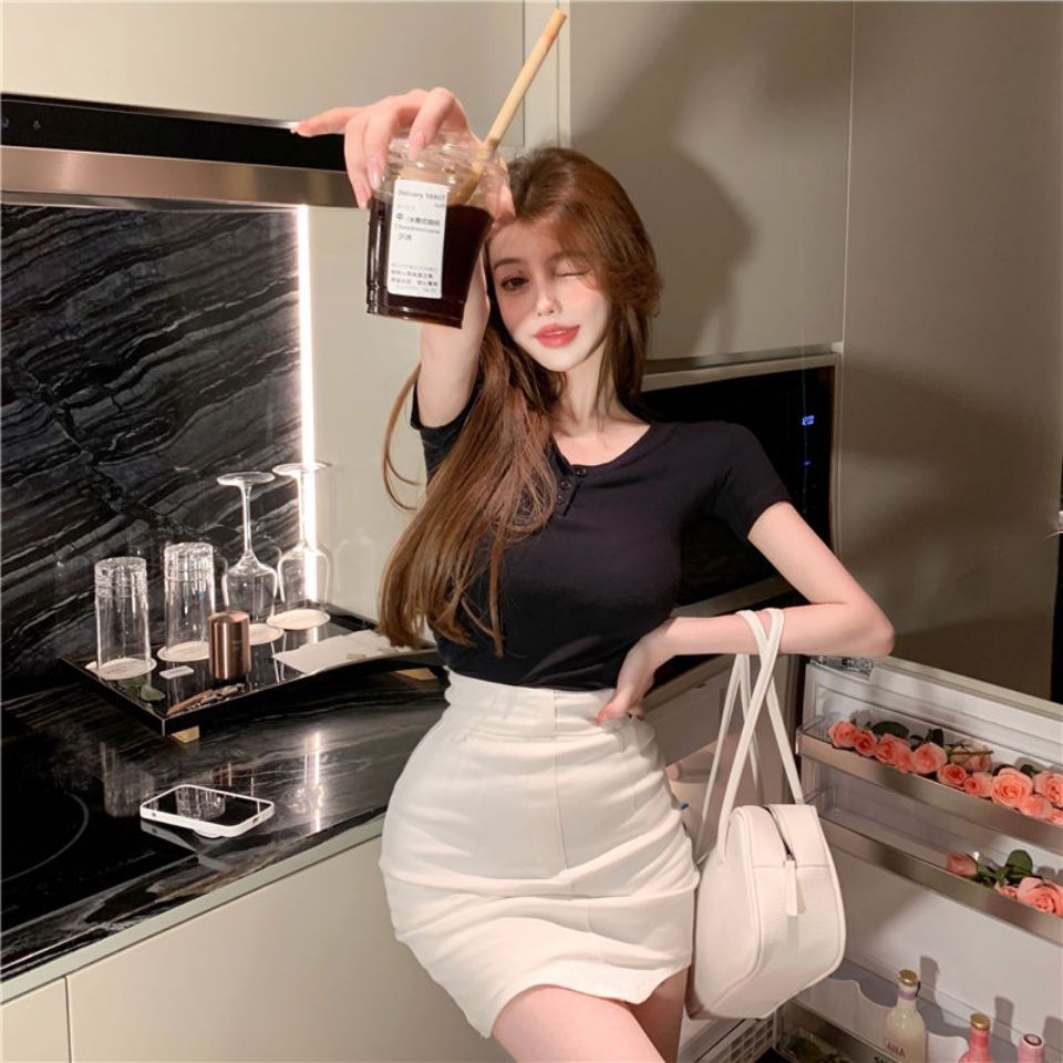 COZOK Áo Thun Nữ Ngắn Tay Dáng Ôm