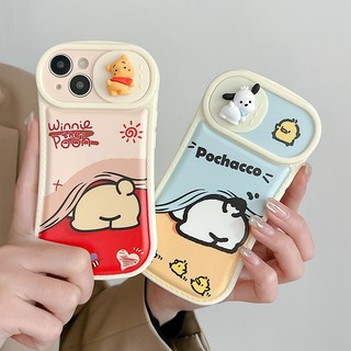 Ốp Điện Thoại Hình Winnie the Pooh 3D Cho IPhone 11 12 13 14 Pro Max