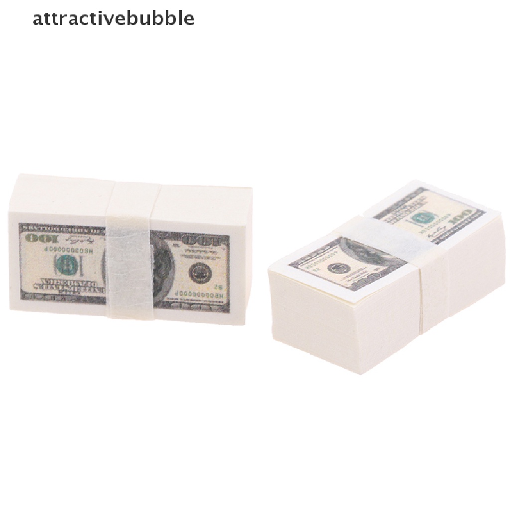 Set 100 Tờ Tiền Đô La Mini Tỉ Lệ 1: 12 Cho Nhà Búp Bê 100 Đô La