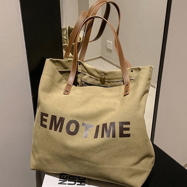 Túi Xách canvas Sức Chứa Lớn In Chữ Thời Trang Dễ Phối Đồ Cho Nữ