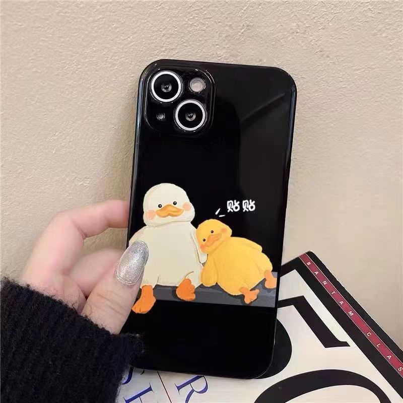✅Ốp Điện Thoại Mềm Chống Sốc Hình Vịt Dễ Thương Cho iPhone14Promax 14plus 13Pro 12 13Pro 12 FE8K