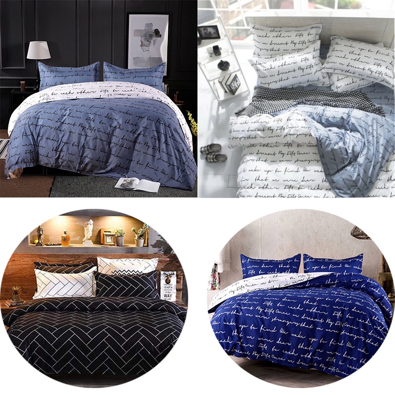 Bộ Chăn Ga Và Vỏ Gối 3 Sản Phẩm Mềm Mại In Họa Tiết Hiện Đại