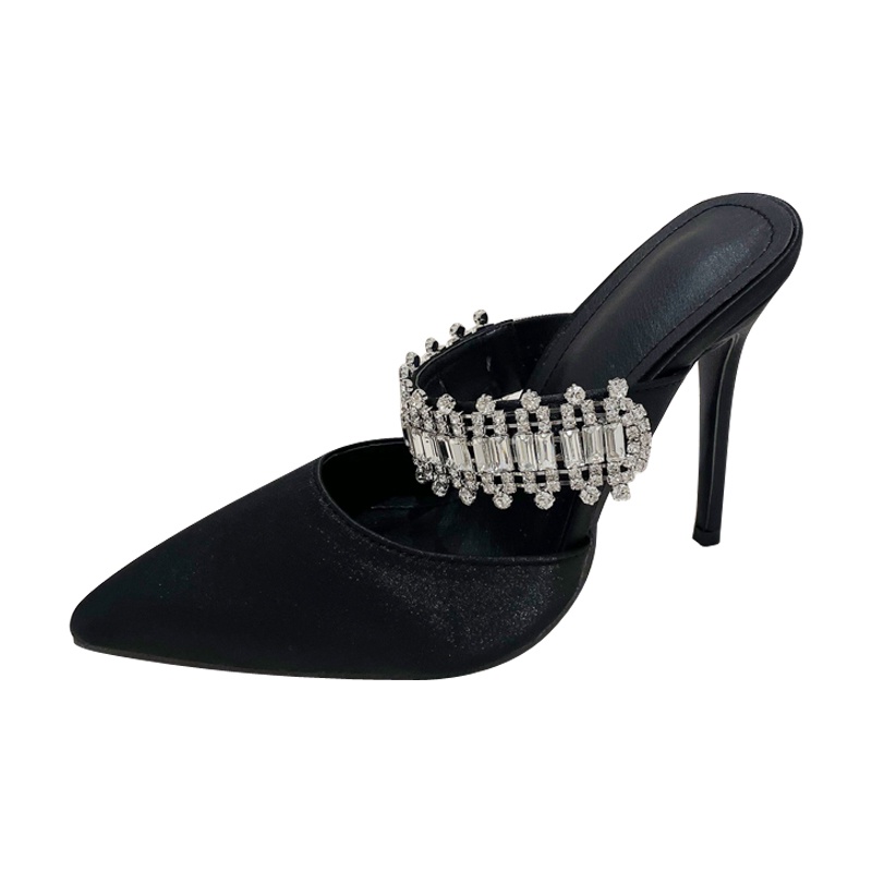 Giày Cao Gót Mũi Nhọn Đính Đá Thời Trang Cho Nữ Size 35-42