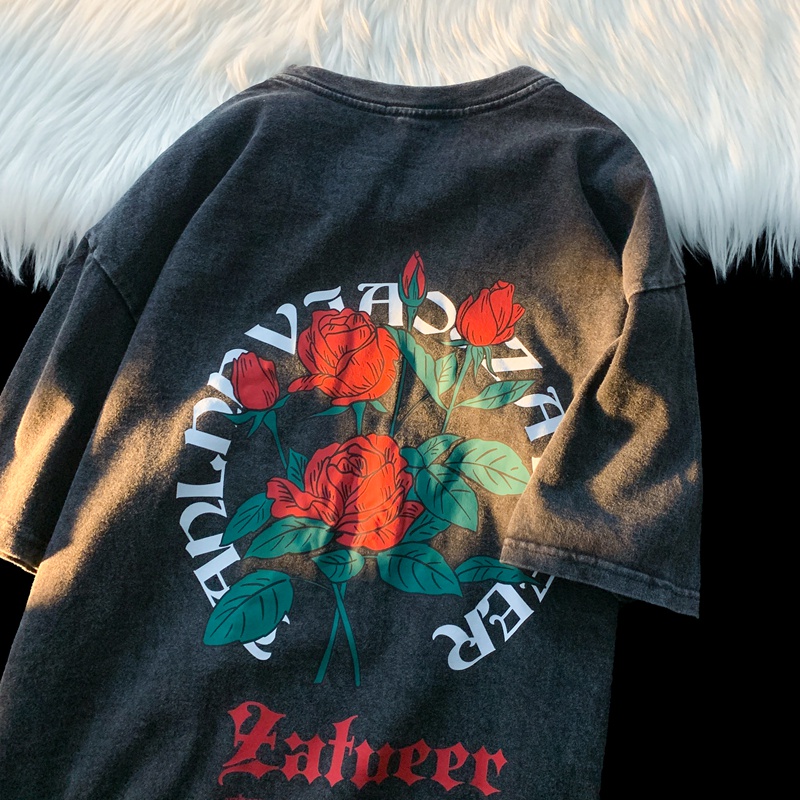 NRVP Áo Thun 100% Cotton Tay Ngắn Dáng Rộng In Họa Tiết Độc Đáo Phong Cách Hàn Quốc Thời Trang Cho Nam Và Nữ