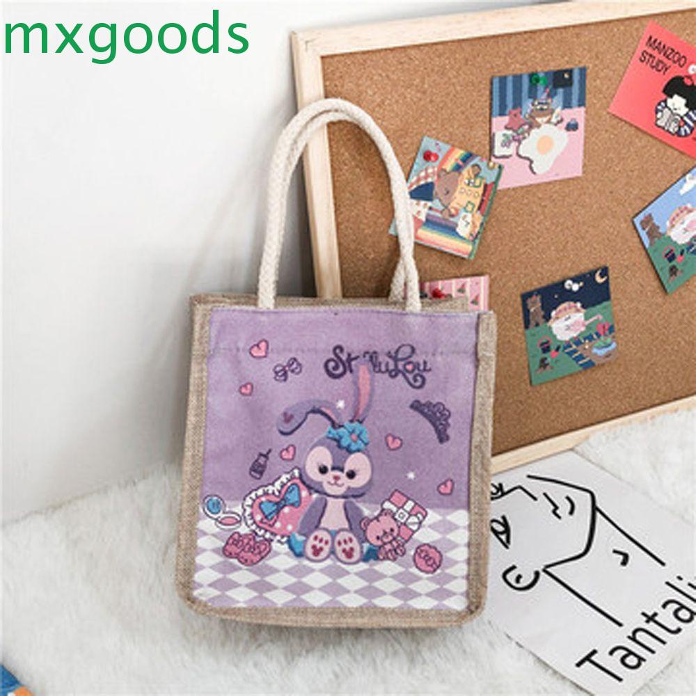 Túi Tote Canvas Đeo Chéo Hình Gấu Dễ Thương Nhỏ Gọn Cho Nữ