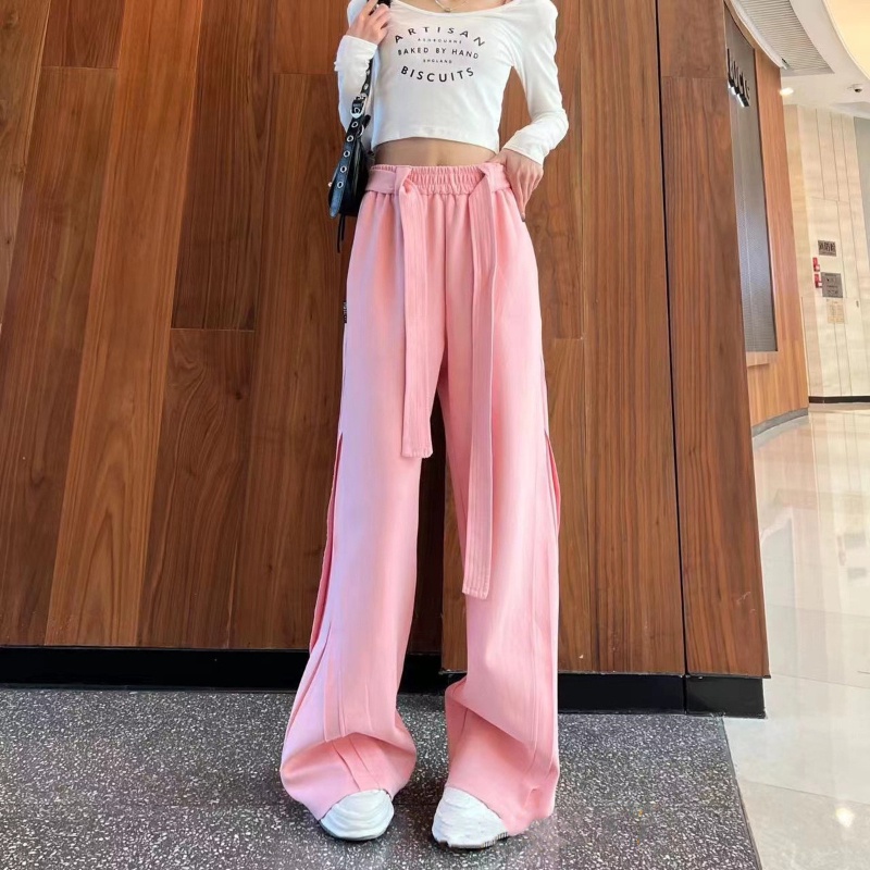 COZOKC COZOK Quần ống rộng Lưng Cao Màu Trơn Hợp Thời Trang