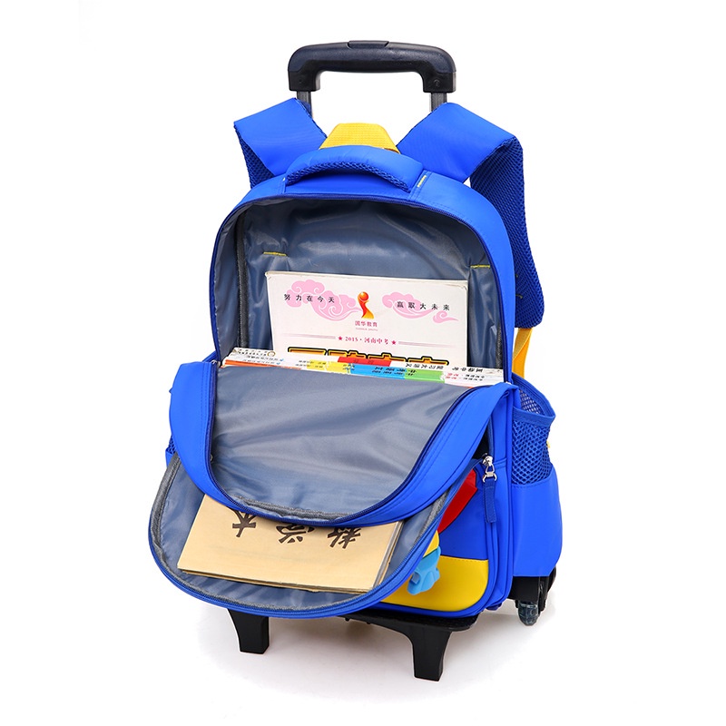 Ba Lô Đi Học Có Bánh Xe Kéo Và 6 Tấm Trượt Dành Cho Bé Trai