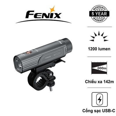 Đèn xe đạp FENIX BC21R V3.0 độ sáng 1200 lumen chiếu xa 142m pin 18650 2600mAh sạc USB-C