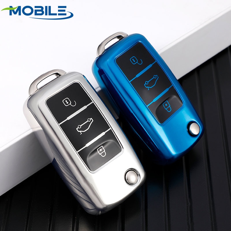 Vỏ Bọc Chìa Khóa Xe Hơi Bằng Cao Su TPU Mềm Chống Trầy Xước Cho Volkswagen VW