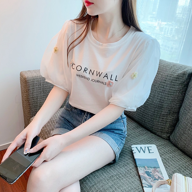 NRVP Áo Thun Tay Ngắn Dáng Ôm In Họa Tiết Độc Đáo Thời Trang Đường Phố Hàn Quốc Cho Nữ