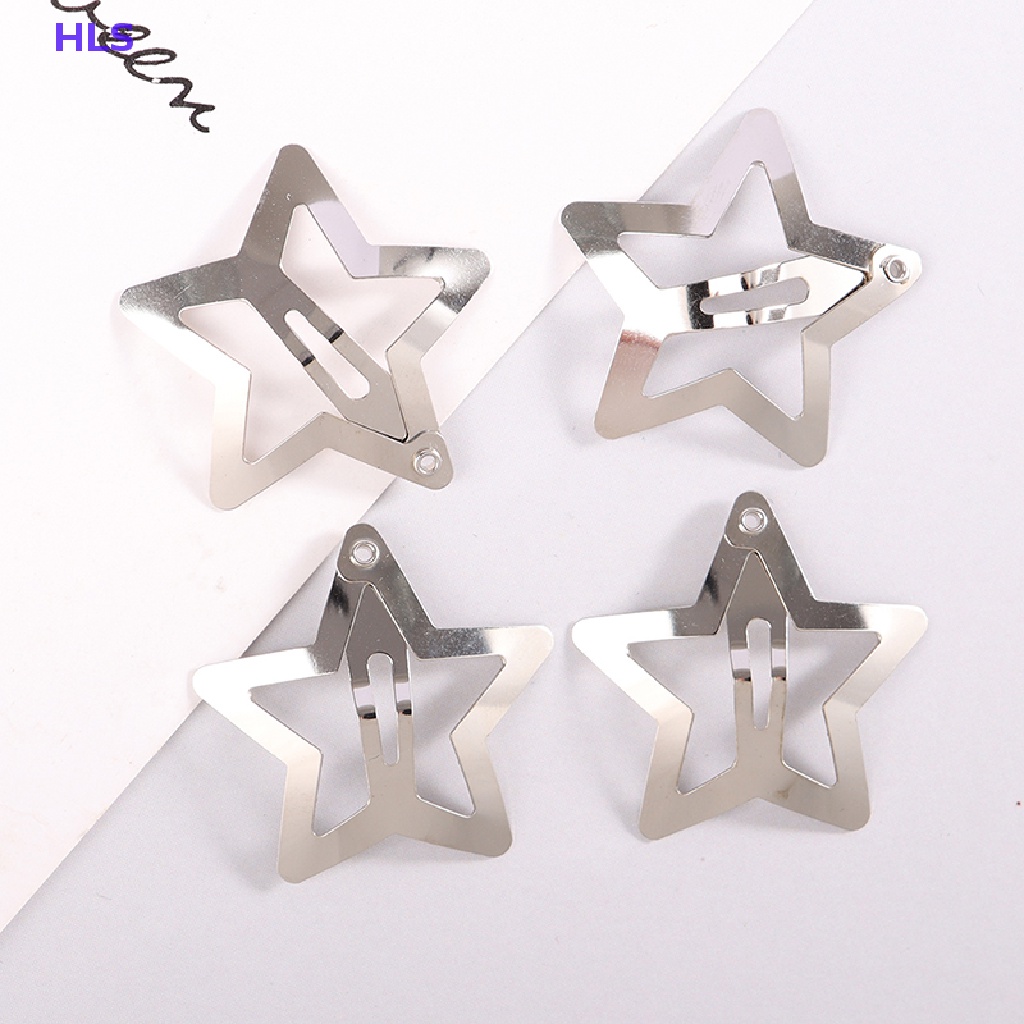 Set 4 Kẹp Tóc Hình Ngôi Sao Màu Sắc Thời Trang Cho Nữ