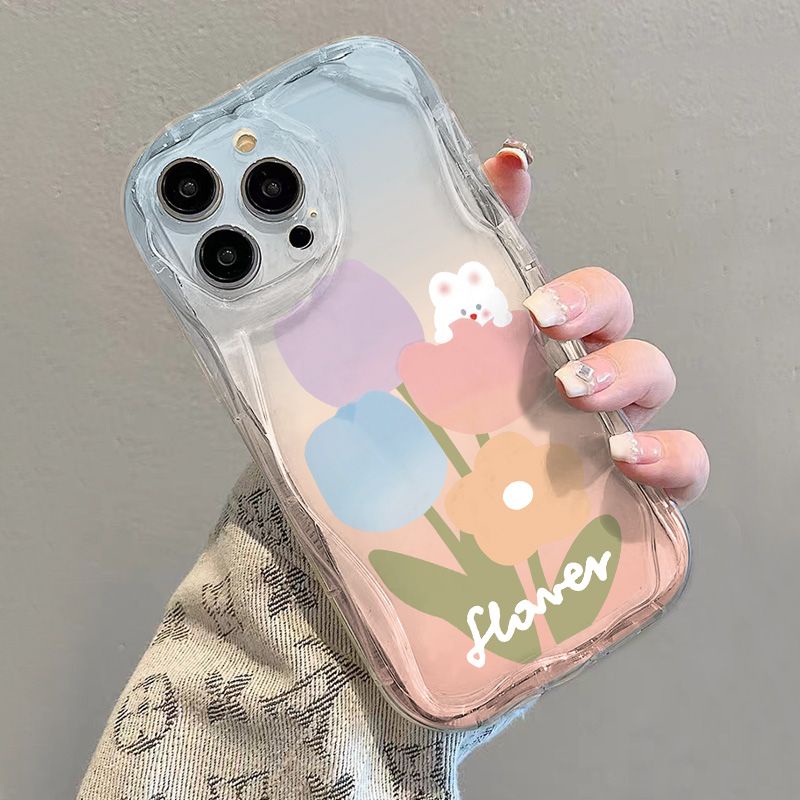 ✅Ốp Điện Thoại Mềm Trong Suốt Chống Sốc Hình Hoa Tulip Cho iPhone14 / 13promax 12 / 11 7 / 8p xs / xr Bộ Đồ Chơi EP1R